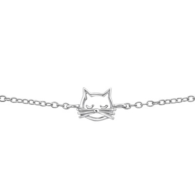 Cat Children's Sterling Silver Bracelet