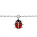Children's Silver Ladybug Bracelet with Epoxy