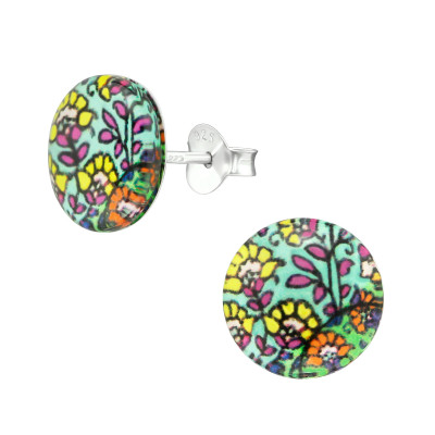 Children's Silver Abstract Ear Studs