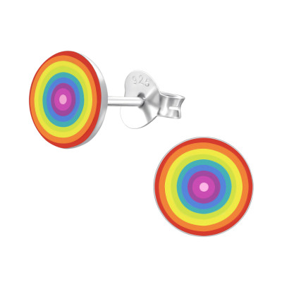 Children's Silver Rainbow Ear Studs