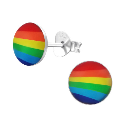 Children's Silver Rainbow Ear Studs