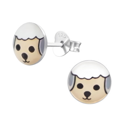 Children's Silver Sheep Ear Studs