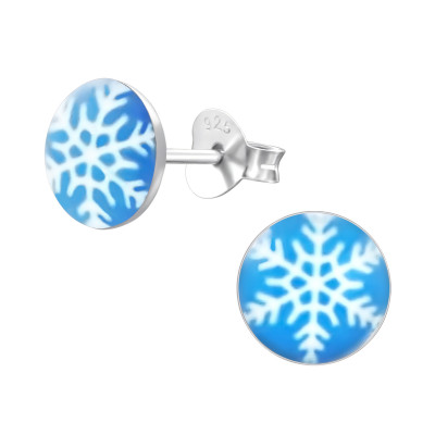 Children's Silver Snowflake Ear Studs