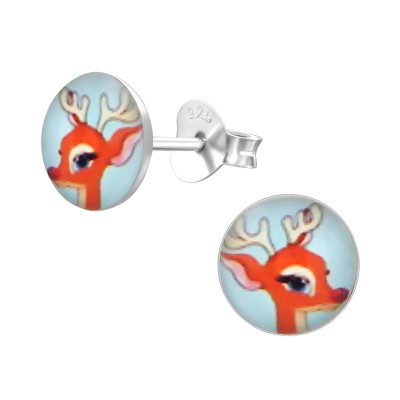 Children's Silver Deer Ear Studs