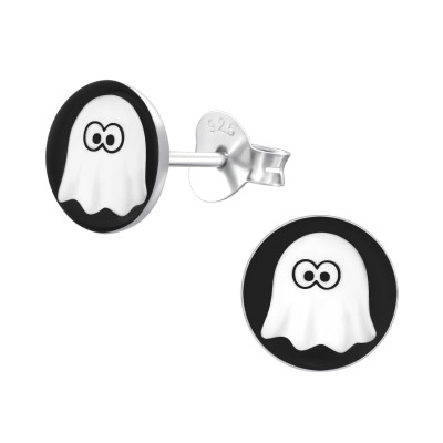 Children's Silver Ghost Ear Studs