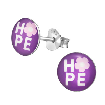 Children's Silver Hope Ear Studs