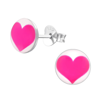 Children's Silver Heart Ear Studs