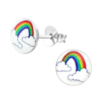 Children's Silver Rainbow Ear Studs