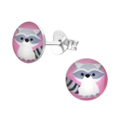 Children's Silver Raccoon Ear Studs