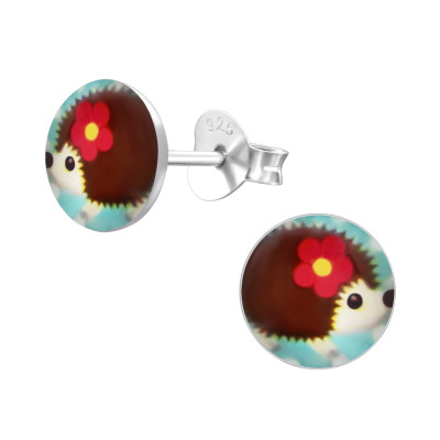 Children's Silver Hedgehog Ear Studs