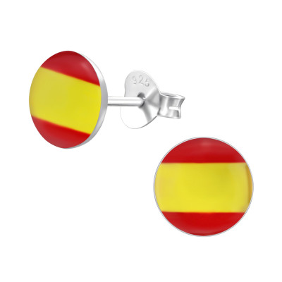 Children's Silver Spanish Flag Ear Studs