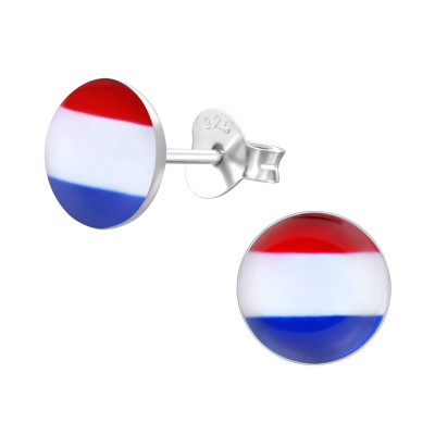 Children's Silver Dutch Flag Ear Studs