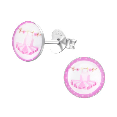 Children's Silver Dress Ear Studs