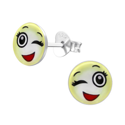 Children's Silver Wink Ear Studs