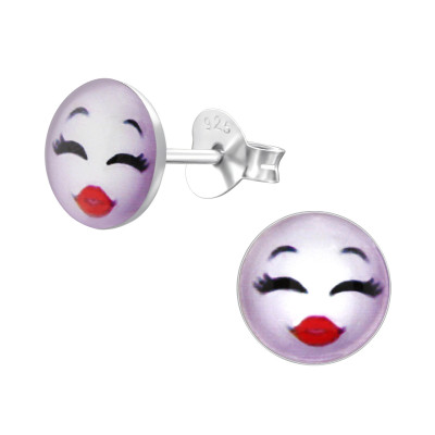 Children's Silver Kiss Ear Studs