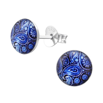 Children's Silver Patterned Ear Studs