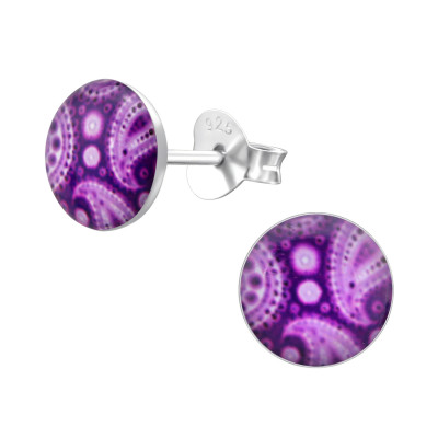 Children's Silver Patterned Ear Studs