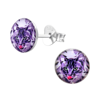 Cat Children's Sterling Silver Ear Studs