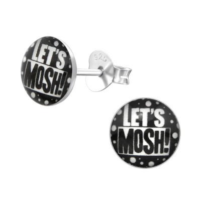 Let's Mosh! Children's Sterling Silver Ear Studs