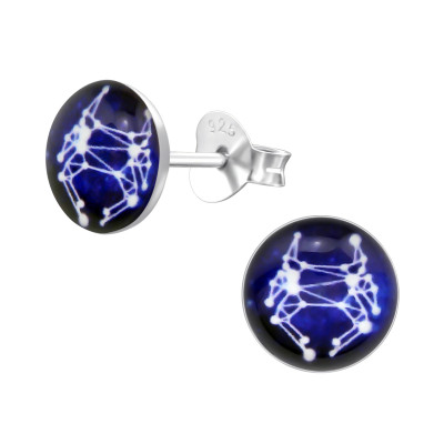 Children's Silver Cancer Zodiac Sign Ear Studs