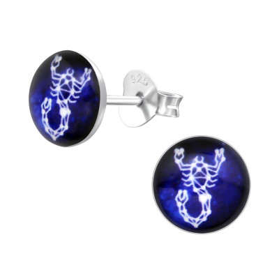 Children's Silver Scorpio Zodiac Sign Ear Studs