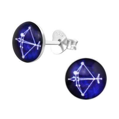 Children's Silver Sagitarius Zodiac Sign Ear Studs