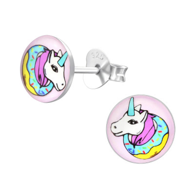 Children's Silver Unicorn Ear Studs