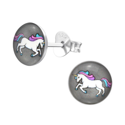 Children's Silver Unicorn Ear Studs