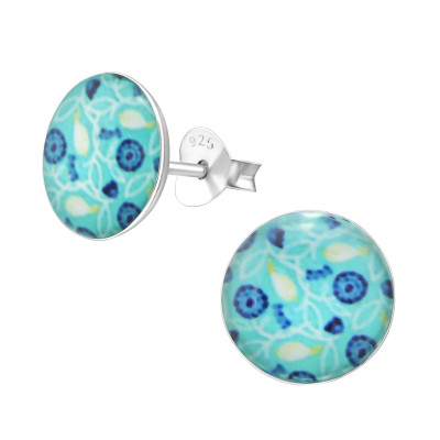 Patterned Children's Sterling Silver Ear Studs