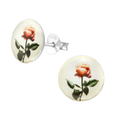 Children's Silver Rose Ear Studs