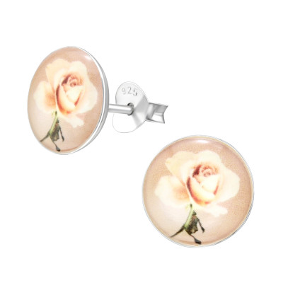 Children's Silver Rose Flower Ear Studs