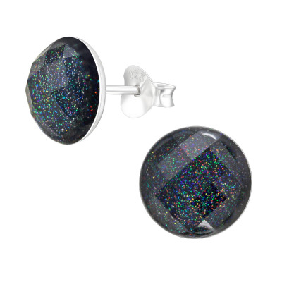 Children's Silver Round Ear Studs