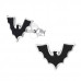 Children's Silver Bat Ear Studs with Epoxy