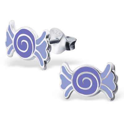 Candy Children's Sterling Silver Ear Studs with Epoxy