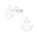 Children's Silver Anchor Ear Studs with Epoxy