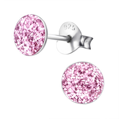 Children's Silver Round Ear Studs