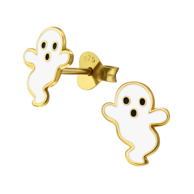 Ghost Children's Sterling Silver Ear Studs with Epoxy