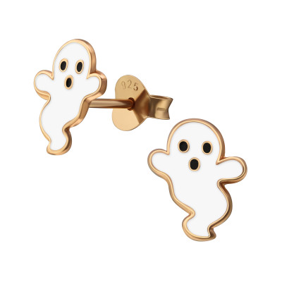 Ghost Children's Sterling Silver Ear Studs with Epoxy