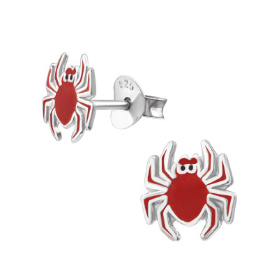 Spider Children's Sterling Silver Ear Studs with Epoxy