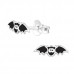 Children's Silver Bat Ear Studs with Epoxy