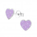 Children's Silver Heart Ear Studs with Epoxy