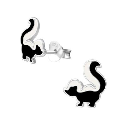 Squirrel Children's Sterling Silver Ear Studs with Epoxy