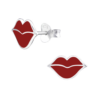 Children's Silver Lips Ear Studs