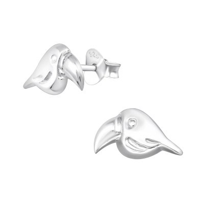 Children's Silver Bird Ear Studs