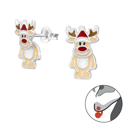 Silver Reindeer Ear Jacket with Epoxy