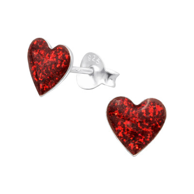 Children's Silver Heart Ear Studs