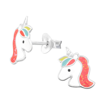 Children's Silver Unicorn Ear Studs