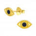 Children's Silver Evil Eye Ear Studs with Epoxy