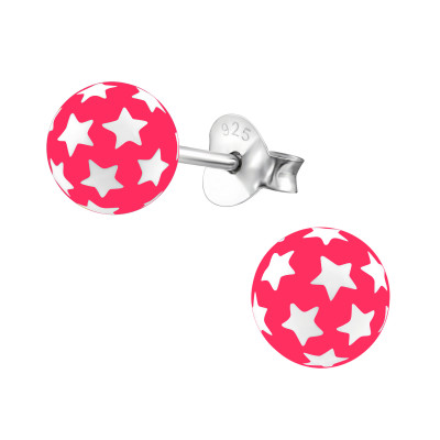 Children's Silver Ball Of Stars Ear Studs