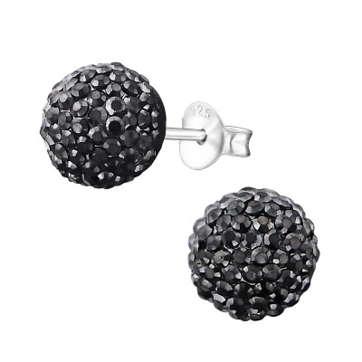 Children's Silver Ball Ear Studs with Plastic